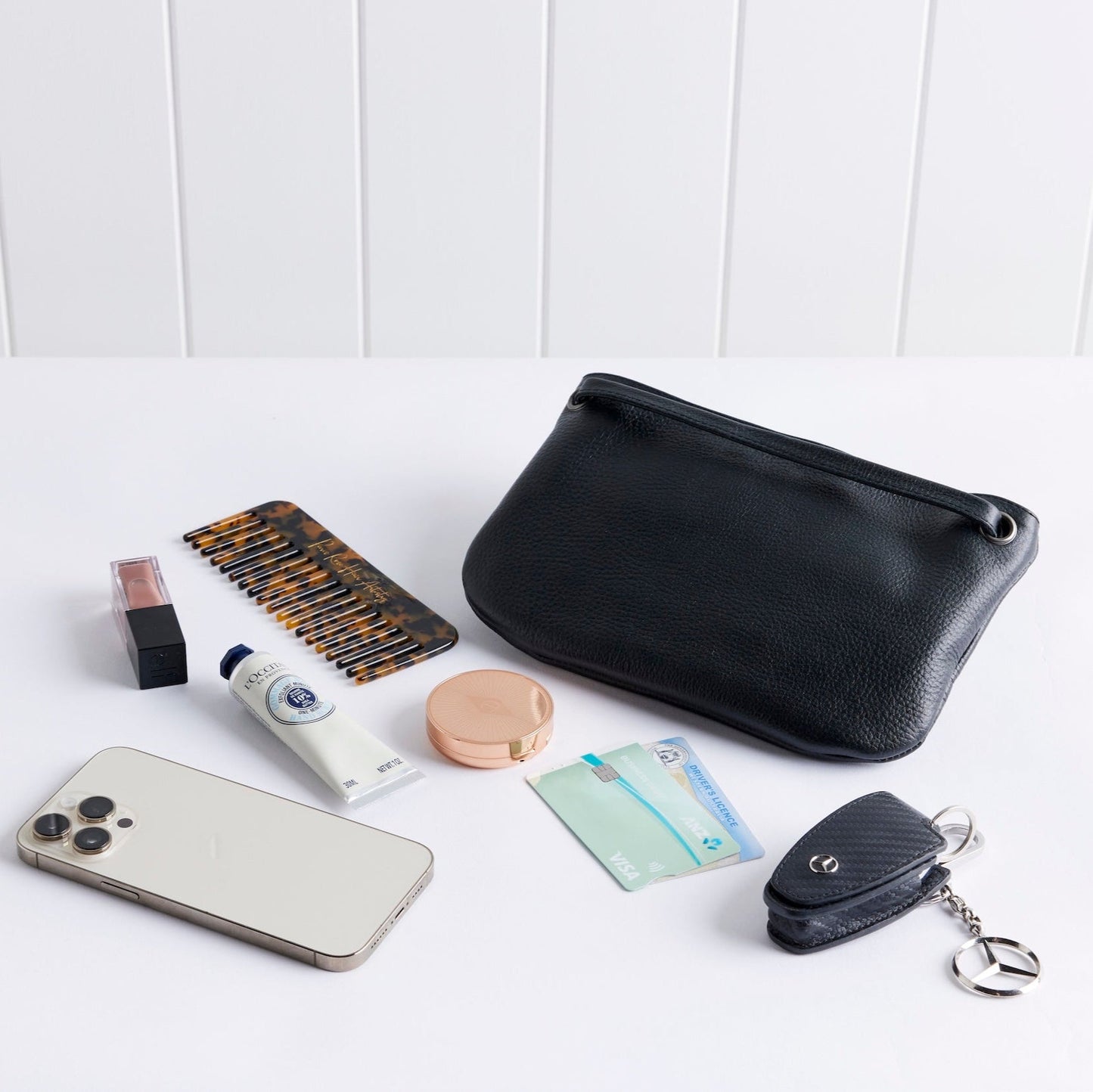 Mini Florence Linen Leather Crossbody Wallet