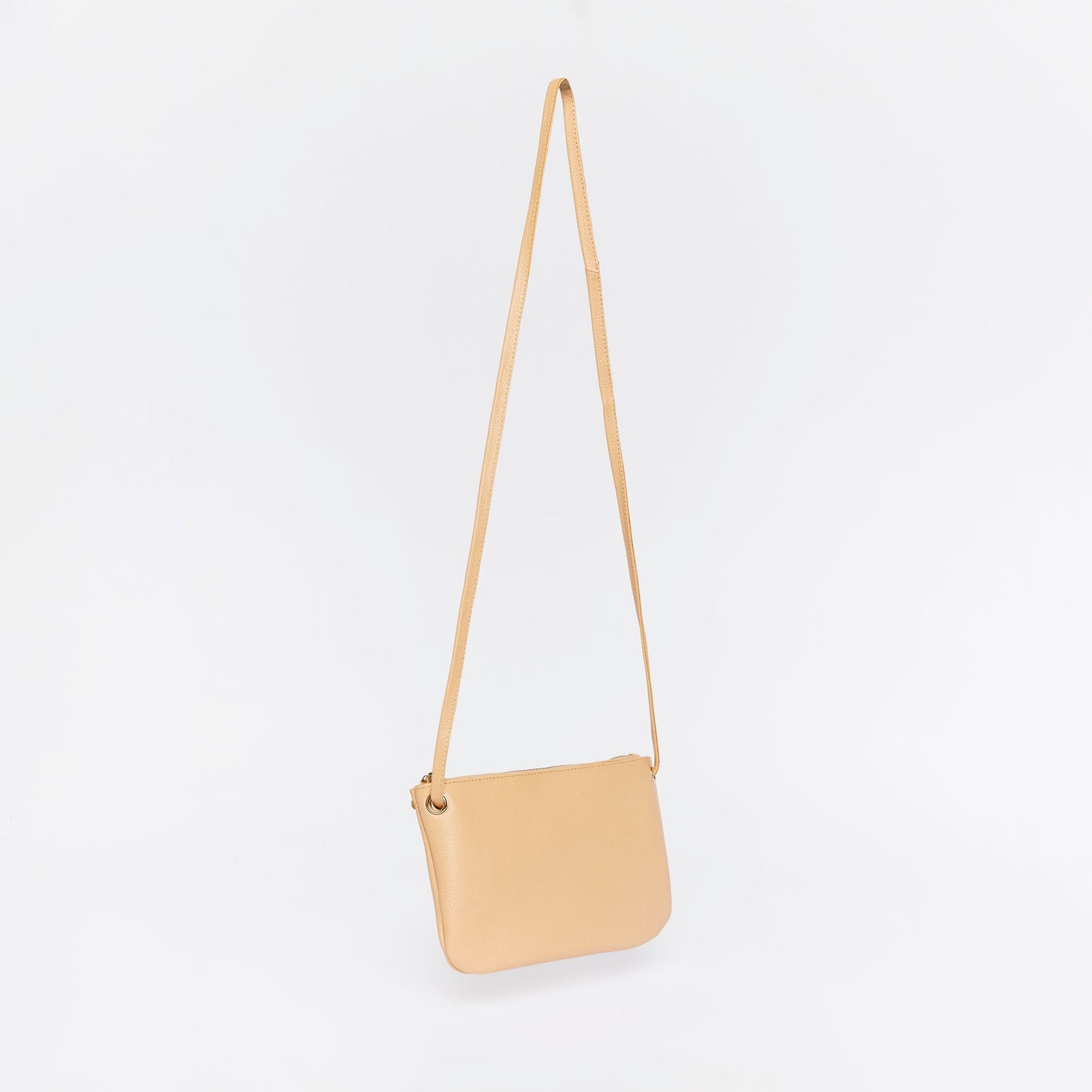 Mini Florence Latte Leather Crossbody Wallet