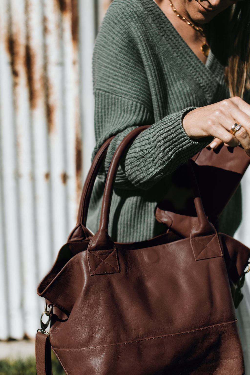 Paris Cocoa Leather Tote