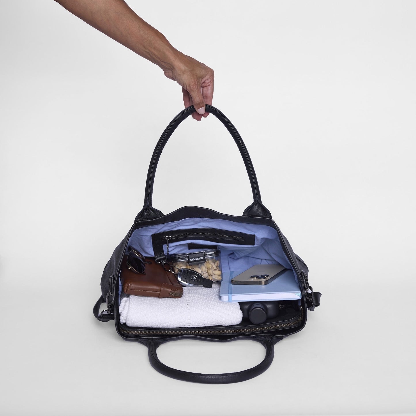 Paris Latte Leather Tote Bag