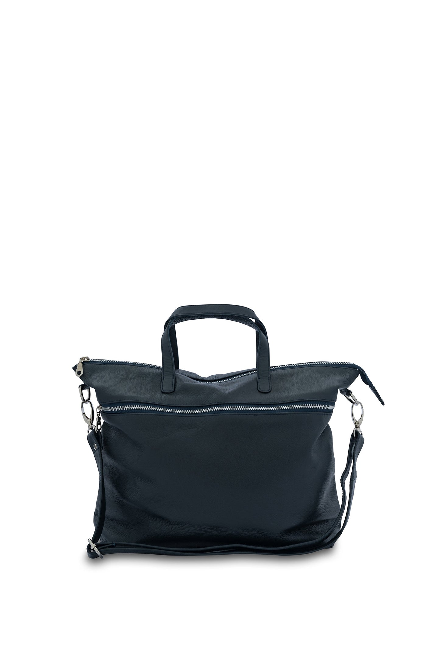 Rome French Navy Leather Tote Bag