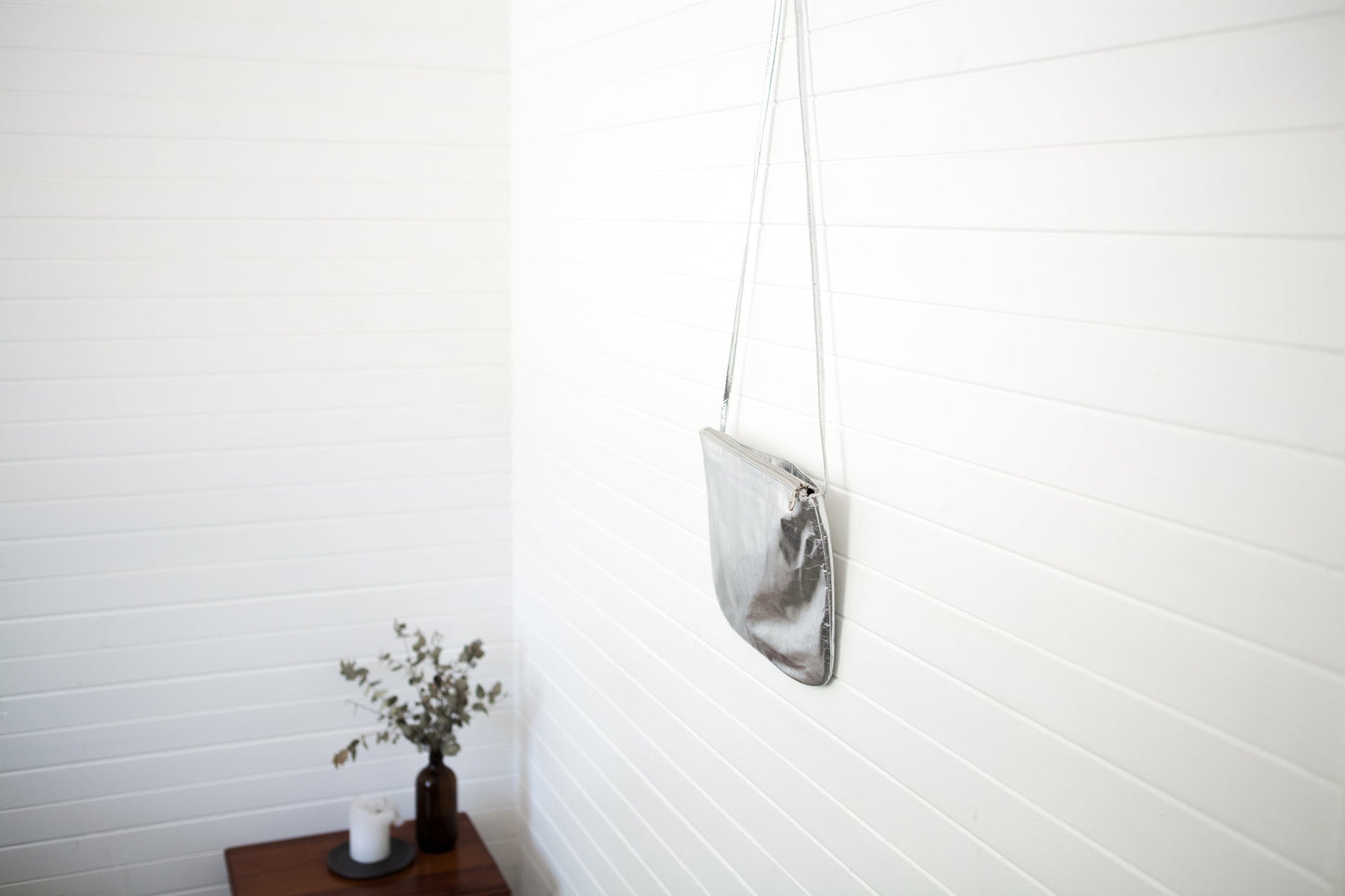 Florence Silver Leather Crossbody
