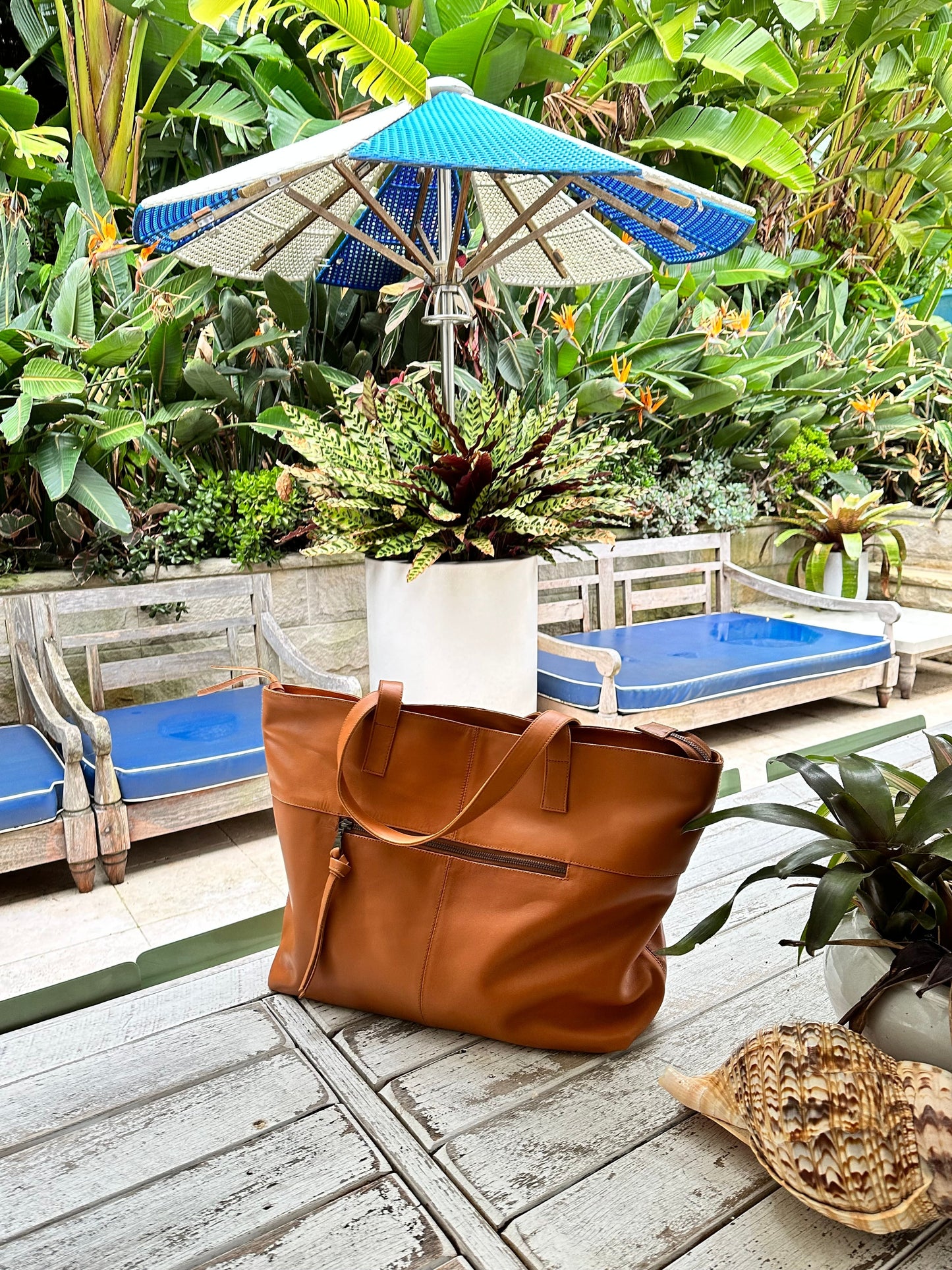 Toronto Caramel Leather Tote Bag